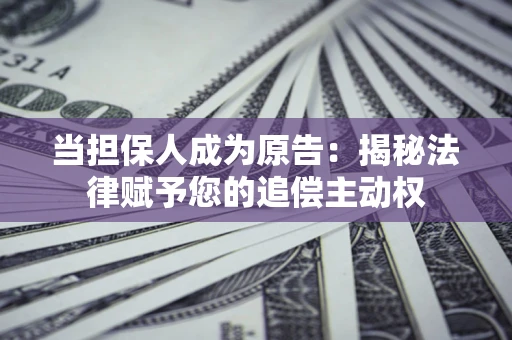 北京当担保人成为原告:揭秘法律赋予您的追偿主动权 北京当担保人成为原告:揭秘法律赋予您的追偿主动权